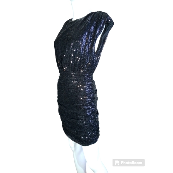 Vintage Party Cap Sleeve Backless Sequin Bodycon Dress Women's Size M - Picture 4 of 15